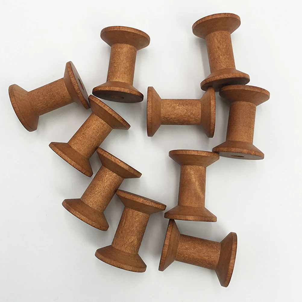 

5 Pcs Spool Spools of Thread Home Bracket Embroidery Bobbins Weaving Wooden Sewing Wire