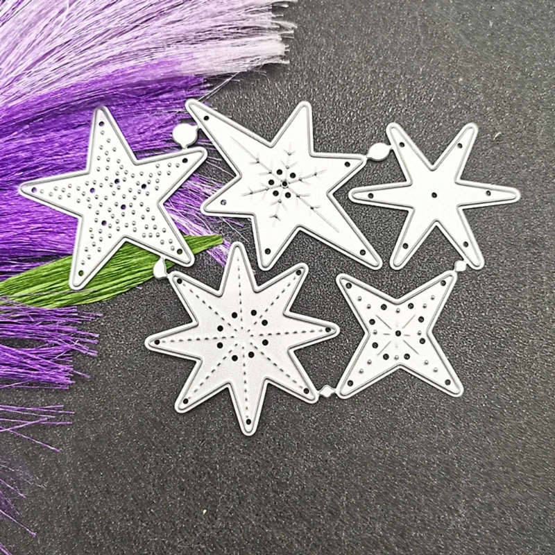 크리에이티브 꽃 잎 테두리 금속 다이 컷, 별 프레임 절단 다이 스텐실, DIY 스크랩북 카드 사진 엠보싱 장식