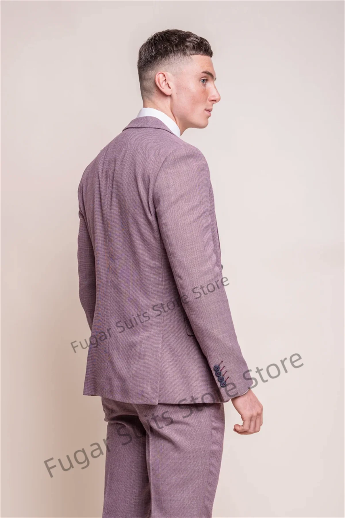 Handsome Formal Suits For Men Slim Fit Notched Lapel Wedding Groom Tuxedos Prom 3 Pieces Sets Elegant Male Blazer Costume Homme