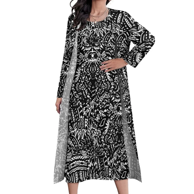 Women's Aztec Print Dress - Short Sleeve, Slim Fit, Tribal Western Dress, Sizes XS-4XL
