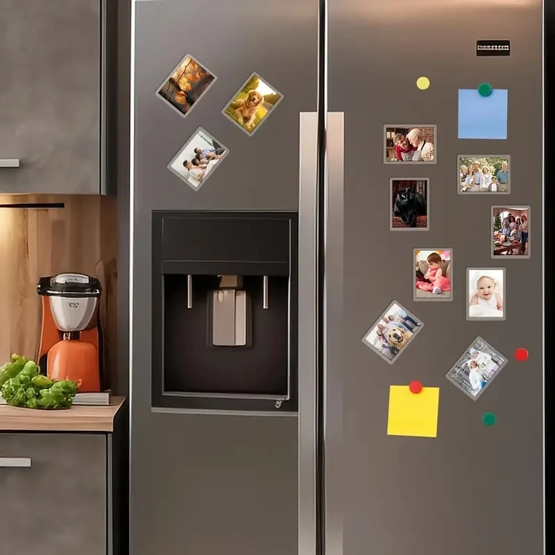 12/20/40Pcs Photo Frame Blank Photo Frame Insert Fridge Magnets Mini Magnetic Refrigerator Photo Picture Frames 2x3.03 In
