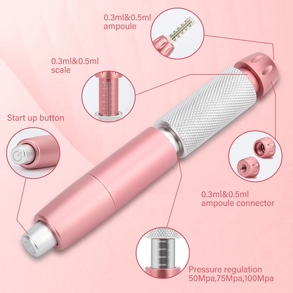 0.3 And 0.5ML hyaluron Pen Hyaluronic Acid Lip Filler Injection Pen No Needle Atomizer Anti Wrinkle Water Syringe hyaluronic acid pen