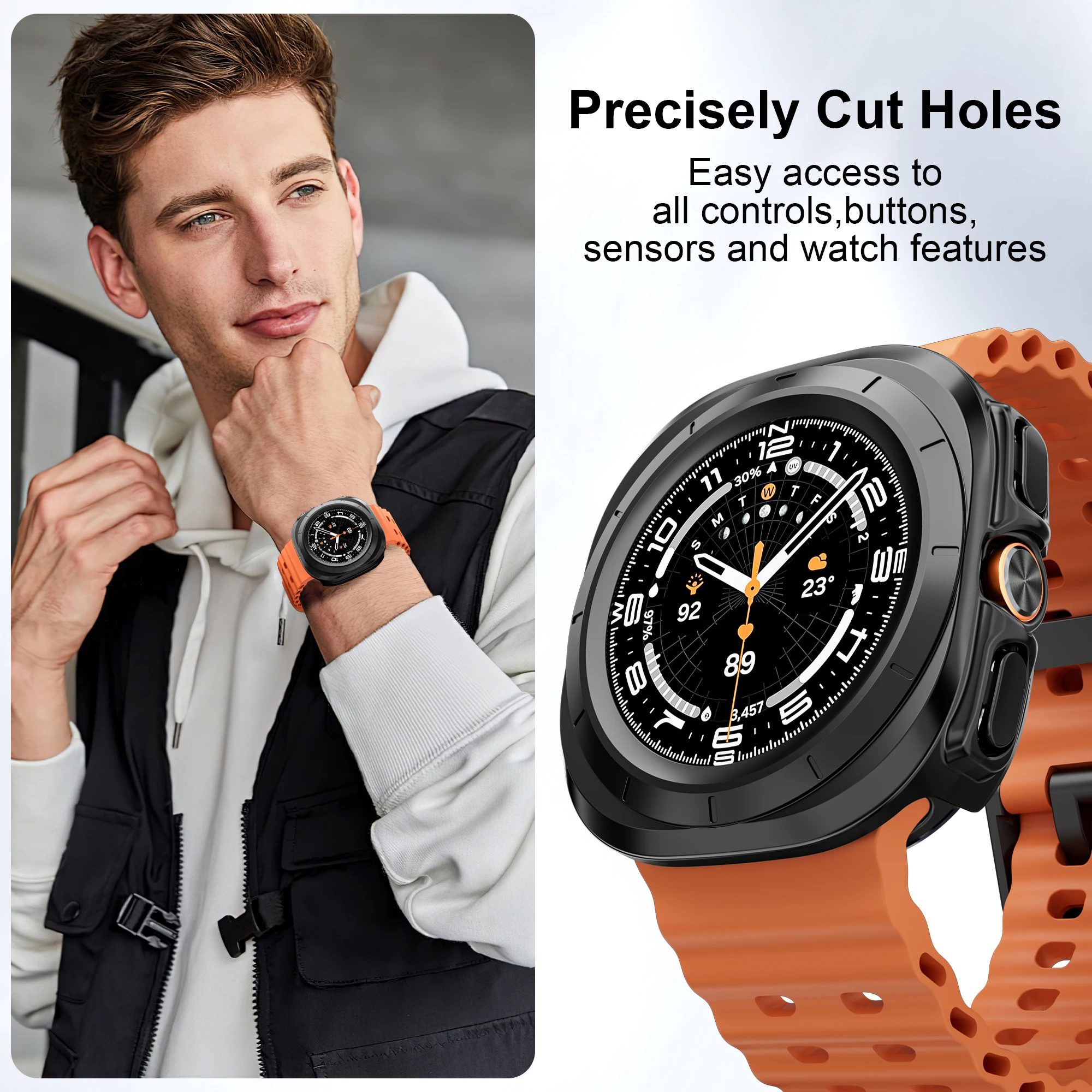PC-Gehäuse für Samsung Galaxy Watch, neu 8 Ultra, 47 mm, Zubehör, hohler Hartrahmen, Schutzstoßstange für Galaxy Watch 7 Ultra-Abdeckung – Detail 8