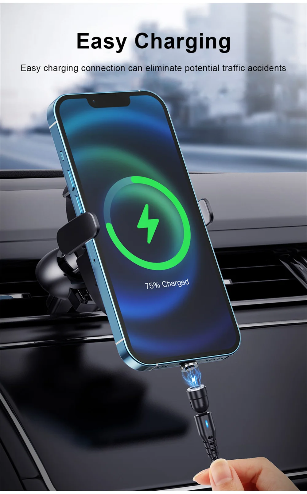 USLION 540 Rotate 3A Magnetic Cable Fast Charging Micro USB Type C Cable For iPhone Xiaomi Samsung Charger Wire Cord USB Cable
