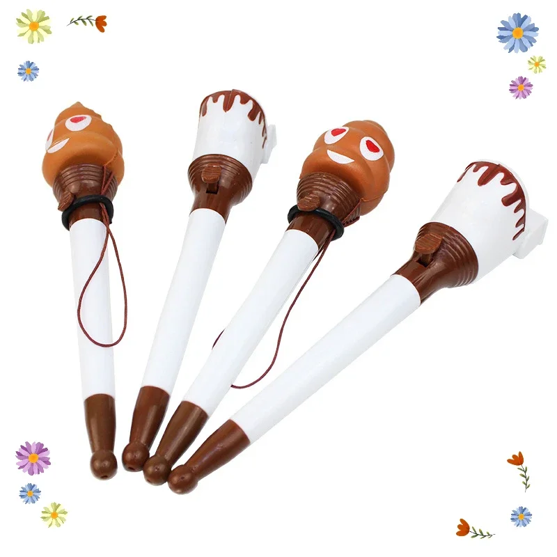 10 Pcs Wholesale Black Ballpoint Pens Students Use Personalized New and Unique Toilet Bounce Ball Pen Stress Relieving