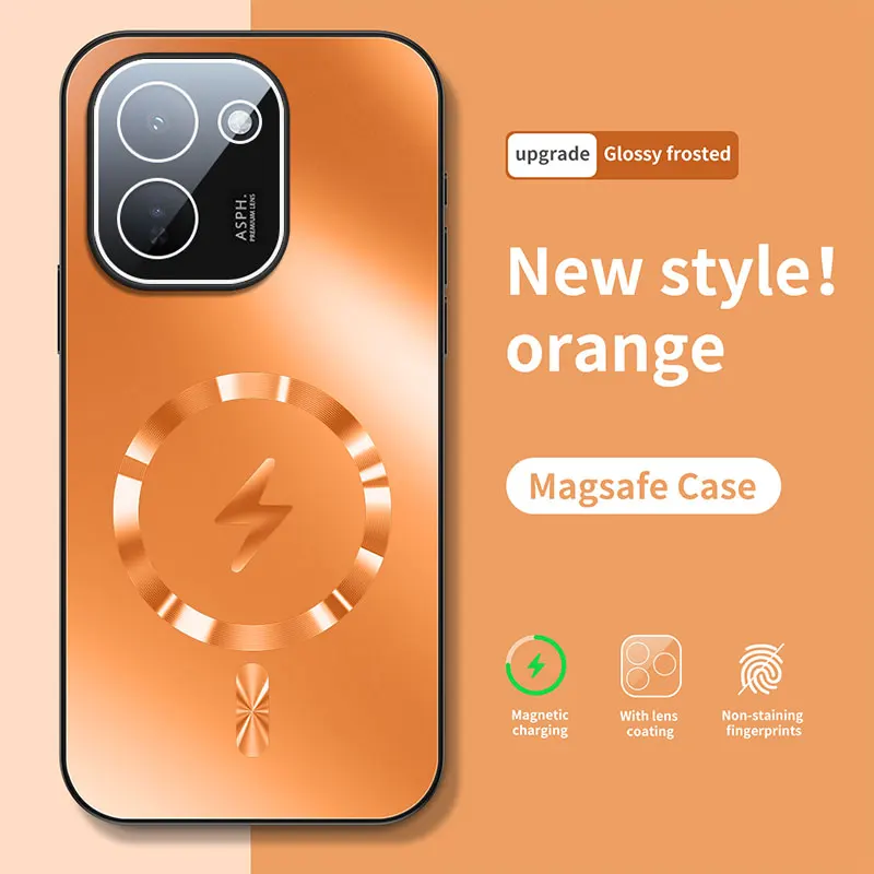 AG Matte Lightning Magnetic Skin-Friendly Case with Wireless Charging Capability