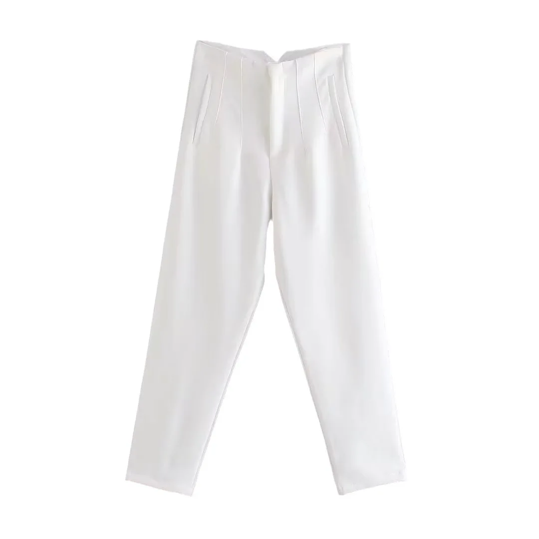 Fashion Office Wear High waist Pants for Women Straight Office Ladies outfits Pencil Trousers Casual Black Pants Streetwear
