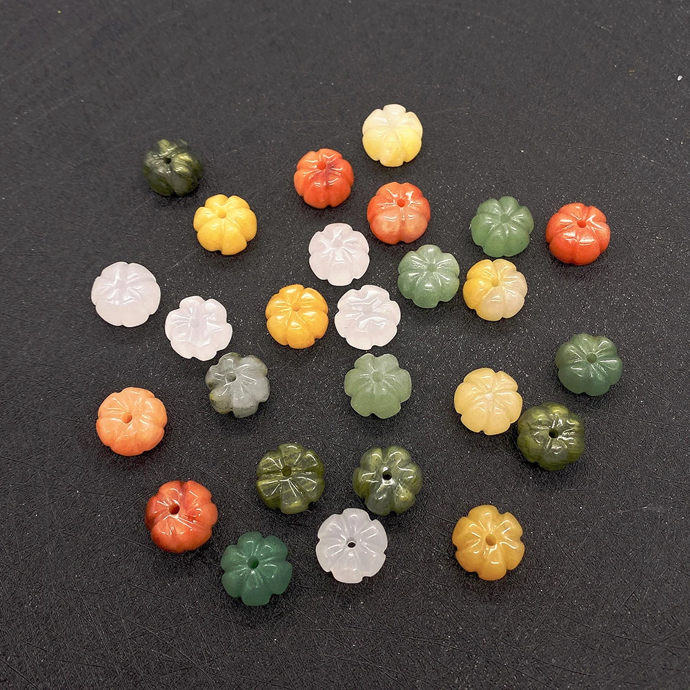 Бусина из красного агата в форме тыквы и натурального камня зеленое украшение