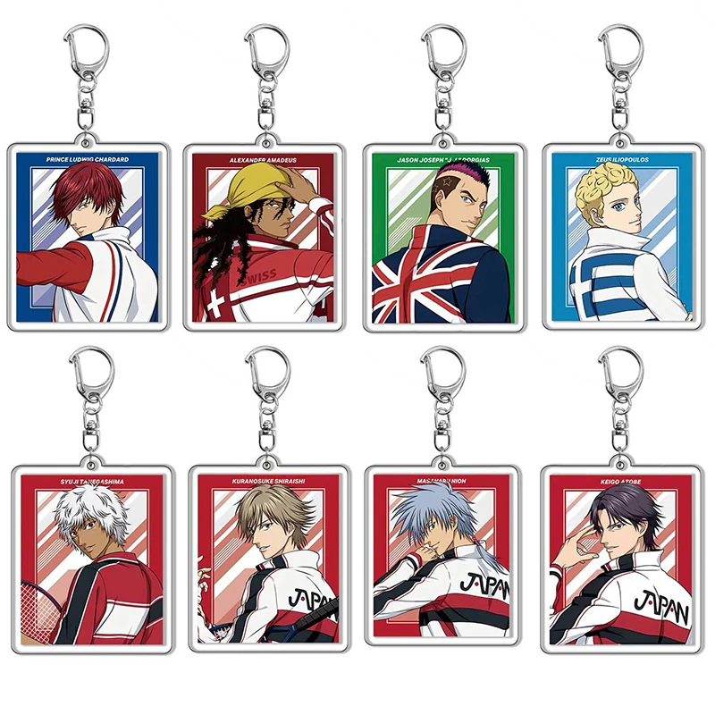 Anime New THE Prince of Tennis Keychain Cartoon Figure Ryoma Echizen Tezuka Kunimitsu Bag Pendant Jewelry Accessories Fans Gift