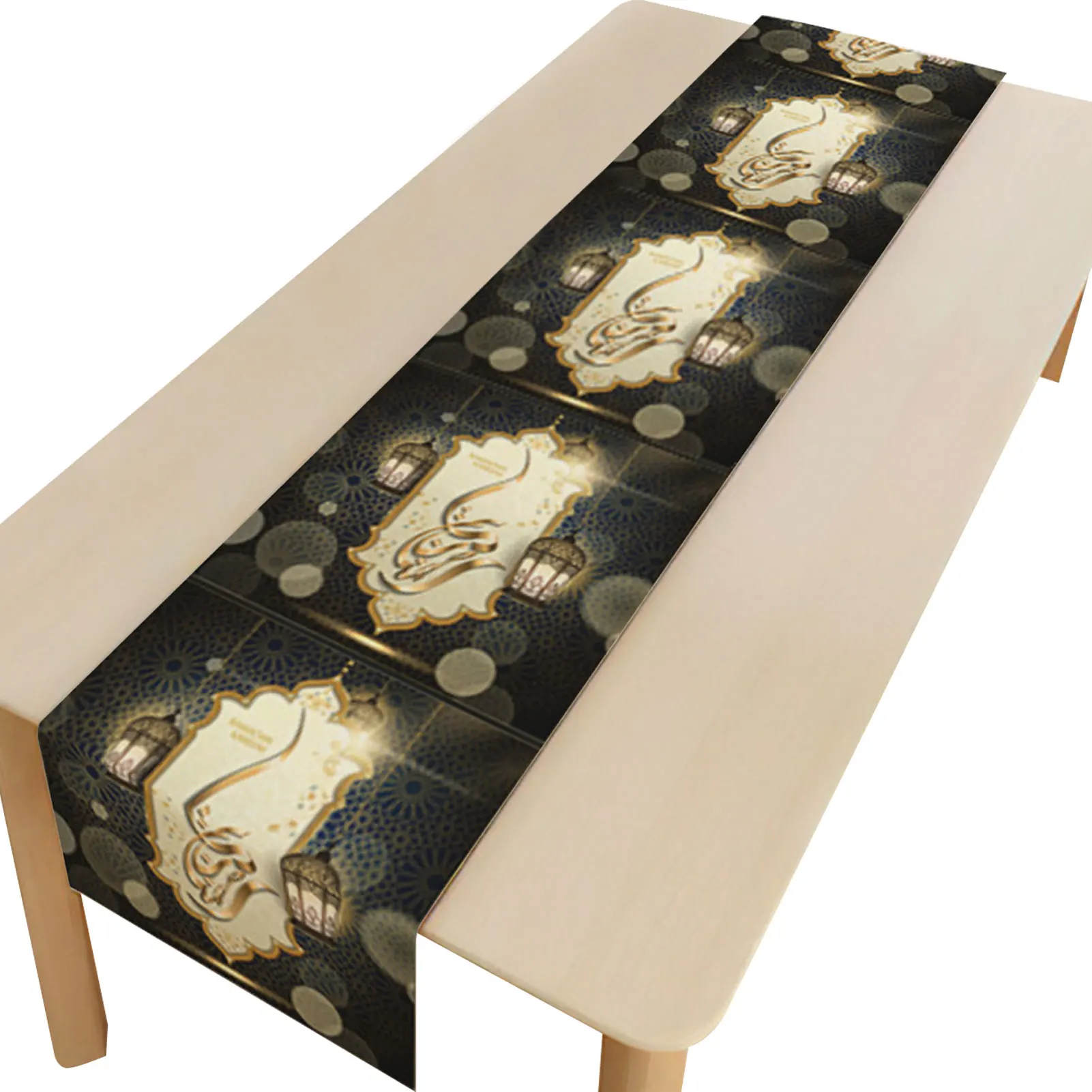 EID Mubarak Table Runner Ramadan Decoration For Home Tablecloth Ramadan