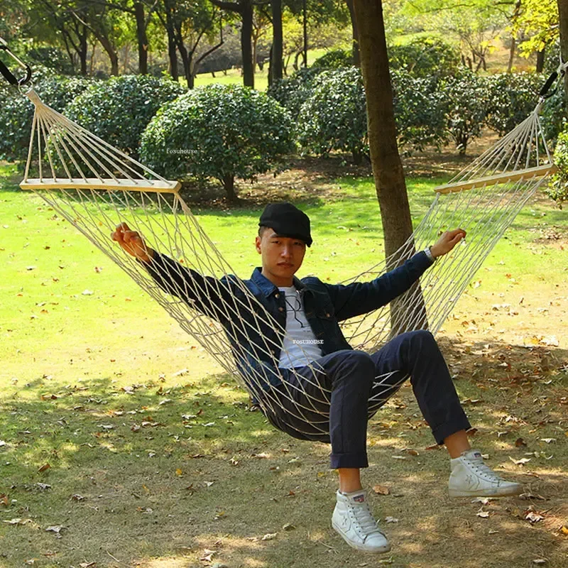 Outdoor Swings Hammocks Camping Field Sling Light Luxury Dormitory Swing Cradle Tied Rope Double Mesh Hammock Hanging Tree