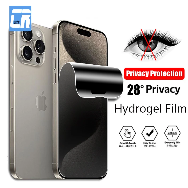 

Защитная пленка для IPhone 15 14 12 13 Pro Max 14 15 Plus, Гидрогелевая антишпионская пленка для IPhone 15 Pro MAX XS XR, без стекла