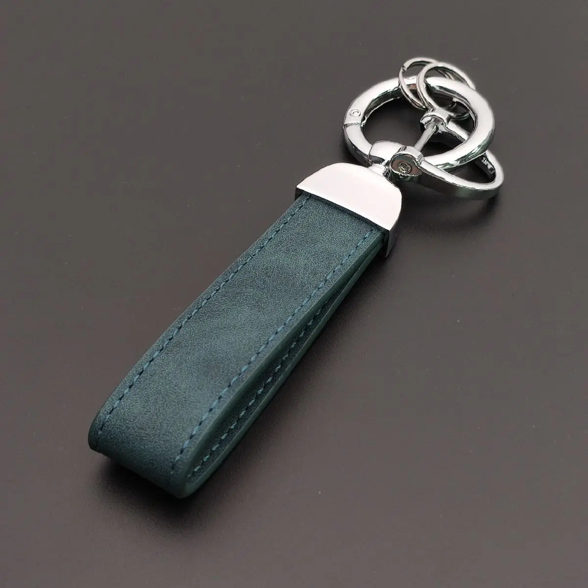 Personalized Crazy Horse Leather Car Ornament Keychain Pendant Charm Gift