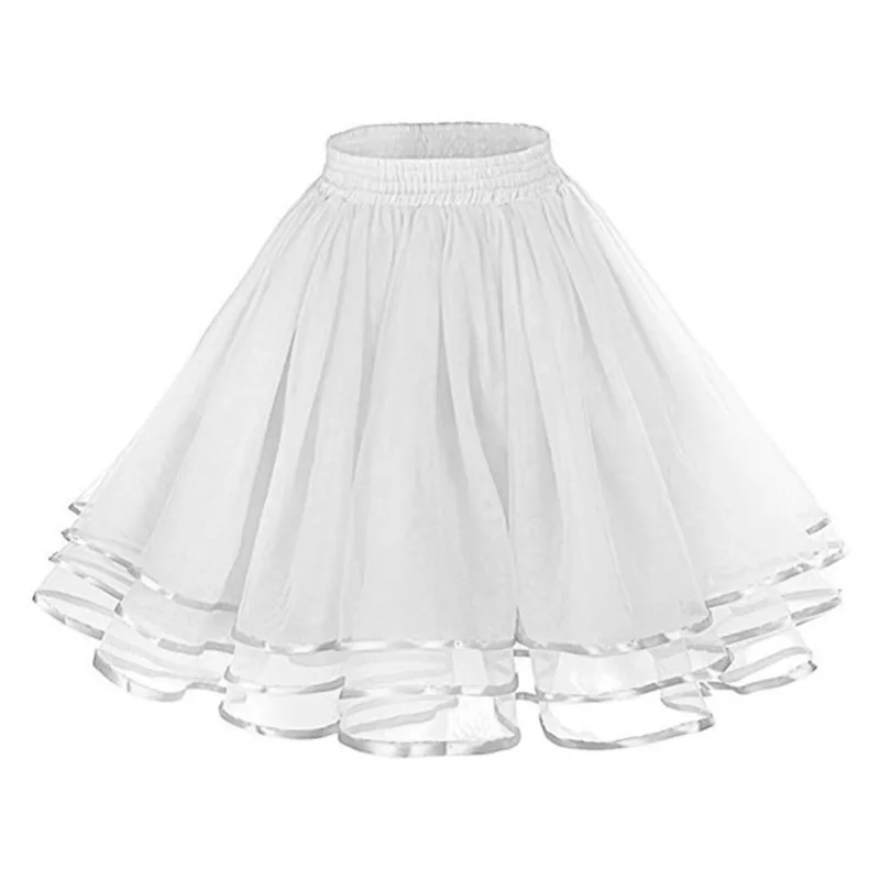 Woman Petticoat Tutu Underskirts 50's 3 Layer Ribbon Gauze Tulle skirt Vintage Wedding Bridal Slips Rockabilly Tutu flower girl underskirt wedding underskirt vintage underskirt lolita petticoat wedding petticoat petticoat underskirt petticoat skirt tulle tutu skirt