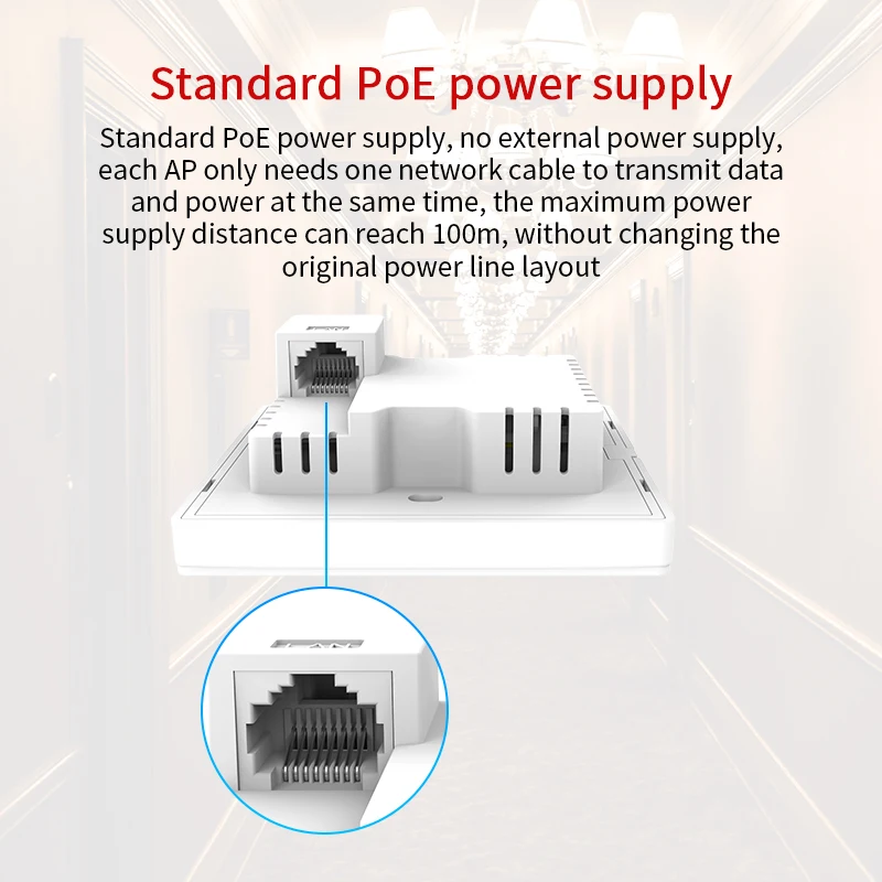 Painel sem Fio de Banda Dupla Gigabit Access Point Poe Wifi ap Quartos de Hotel Apartamentos Salas de Reuniões 86 tipo ap Ax1200 - Imagem 6