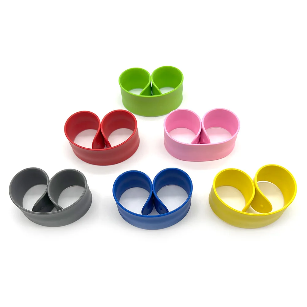 Kids Slap Bracelets Flexible Self-Rolling Wristwear Soft Clap Circle Silicone Wristbands 2Pcs