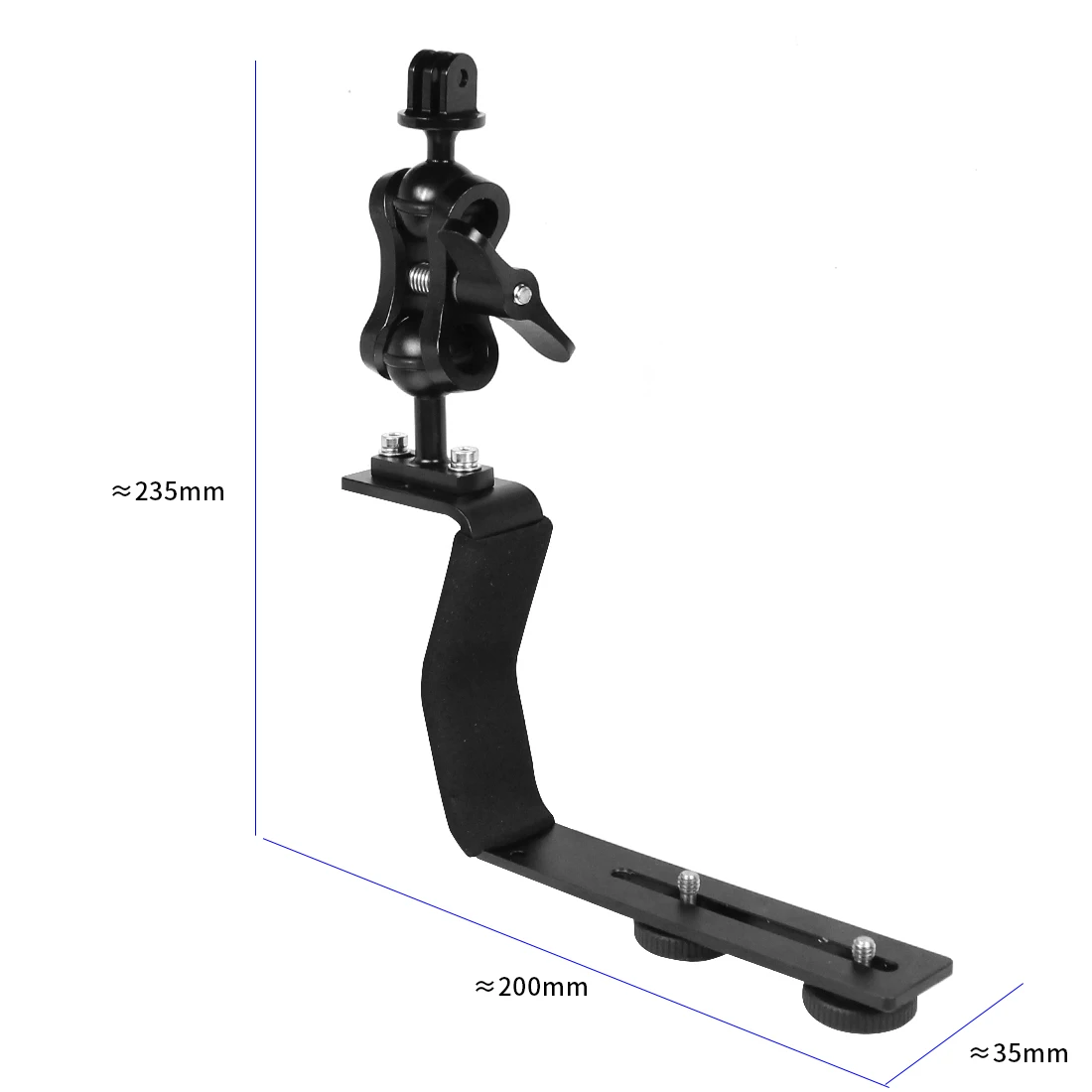 Aluminum Alloy Diving Bracket Z Type Single Handle With Base Adapter for Underw