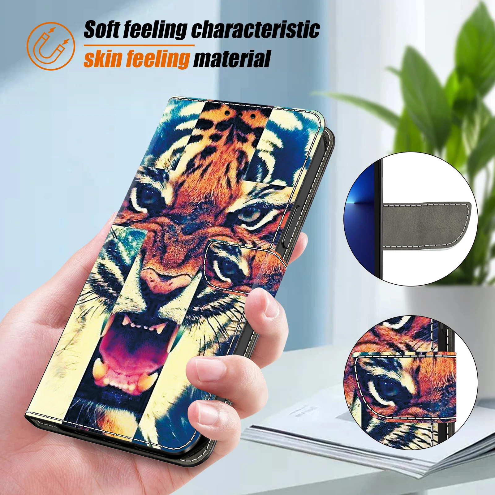 Premium 3D Magnetic Flip Wallet Leather Phone Case