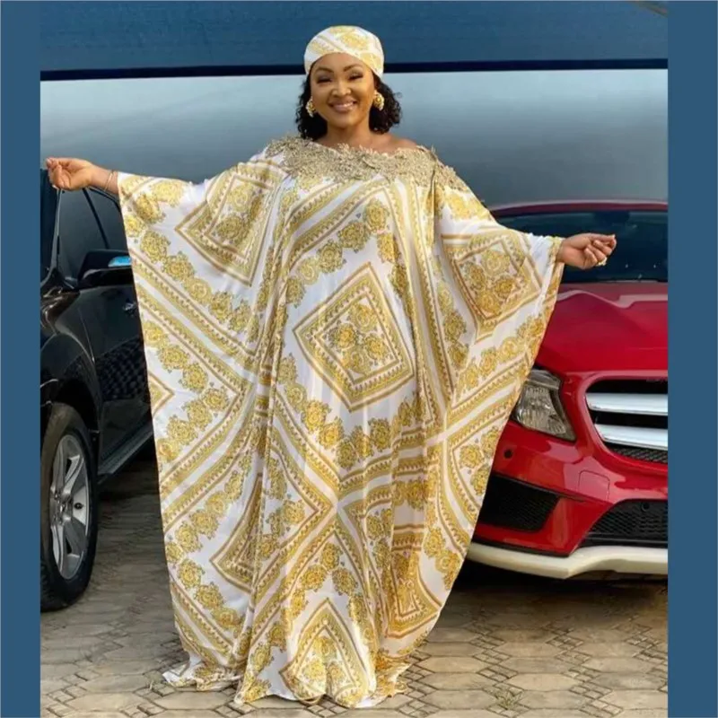 

2023 Classic Robe Muslim Ethnic Long Dress African Dresses For Women's Oversized One Size Loose Printed Headscarf Summer Vestido