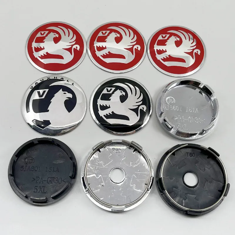 4pcs 56mm 60mm Vauxhall Logo Car Emblem Wheel Center Hub Cap Auto Rim