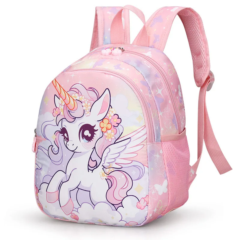 Lightweight Girls School Bag Oxford Cloth Breathable Waterproof Cartoon Print Backpack for Nursery Kids Cute Double Shoulder Bag 2