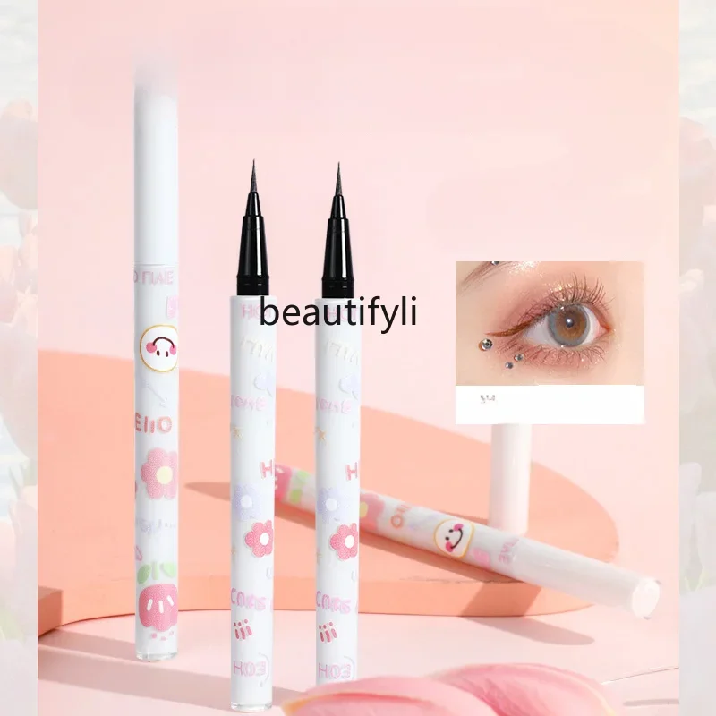 

yj Small Flower Stick Very Fine Liquid Eyeliner Quick-Drying Waterproof Sweat-Proof Long-Lasting Smudge-Free Smooth