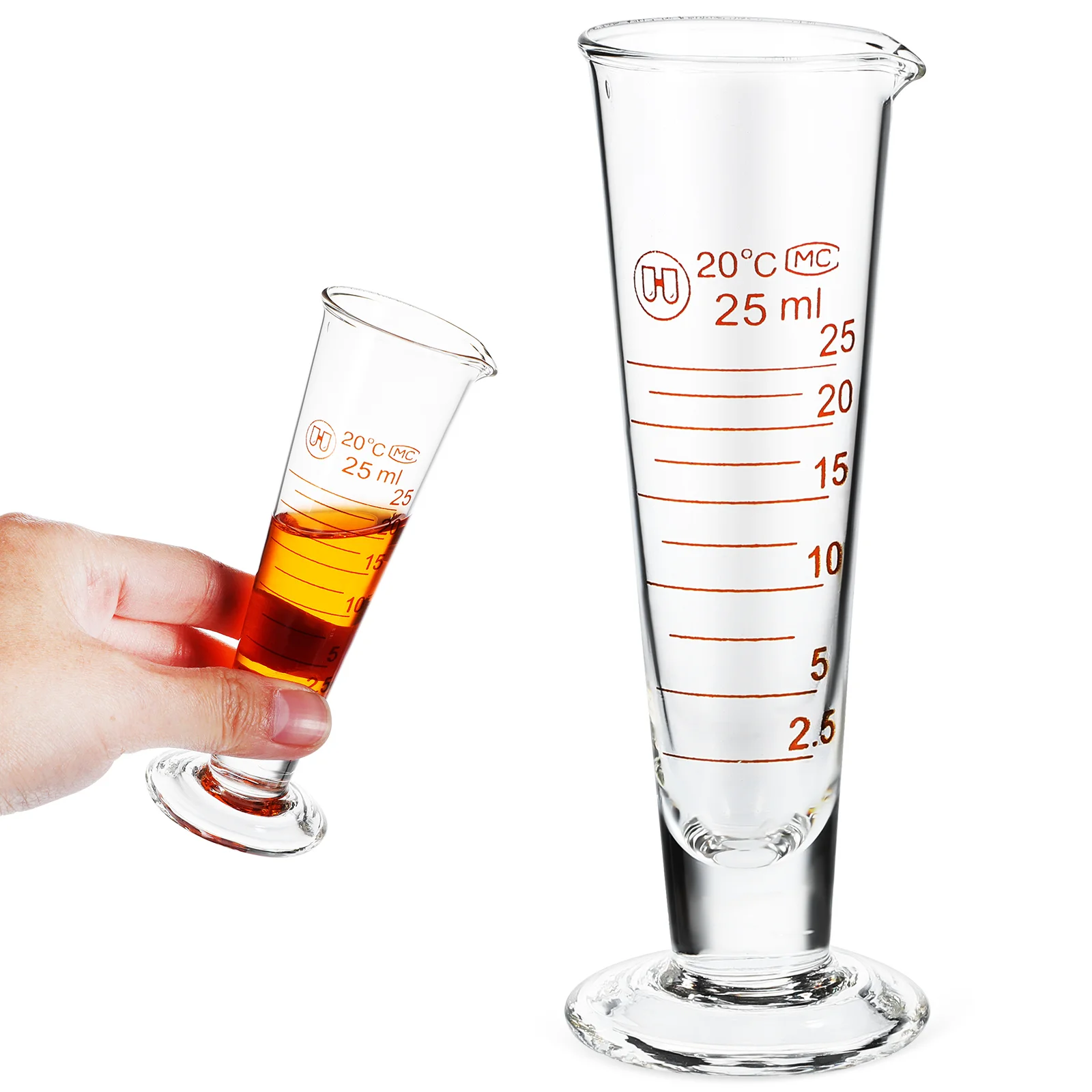 

Градуированный лабораторный мерный стакан с носиком, 25 мл