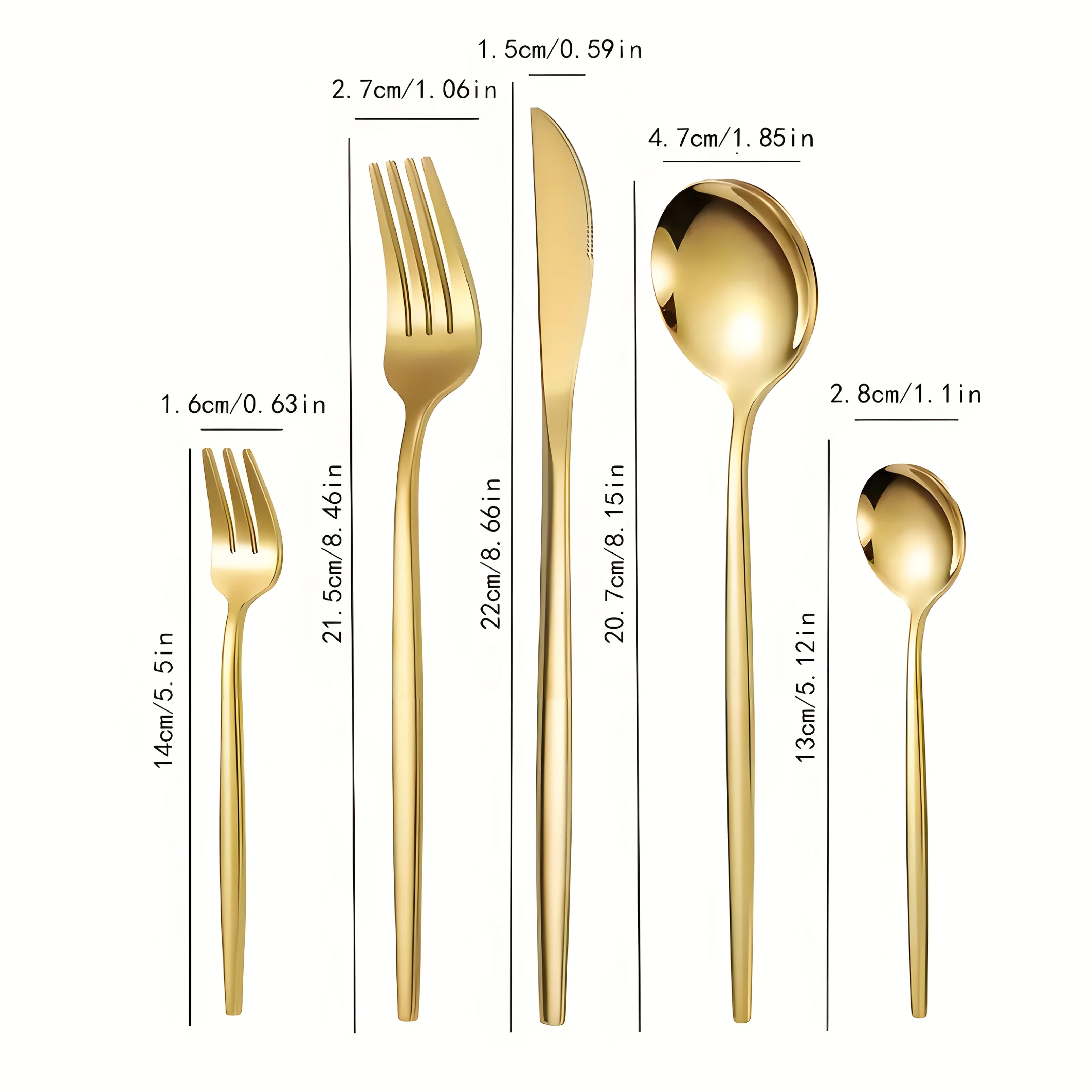 30Pcs Golden Silver Cutlery Set Stainless Steel Knife Fork Spoon Tableware Flatware Set Festival Kitchen Upscale Cutlery Set 5
