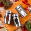 Stainless Steel Seasoning Spice Storage Box Condiment Bottles Shaker Jars Organizer BBQ Cooking Herbs Toothpick Holder 4