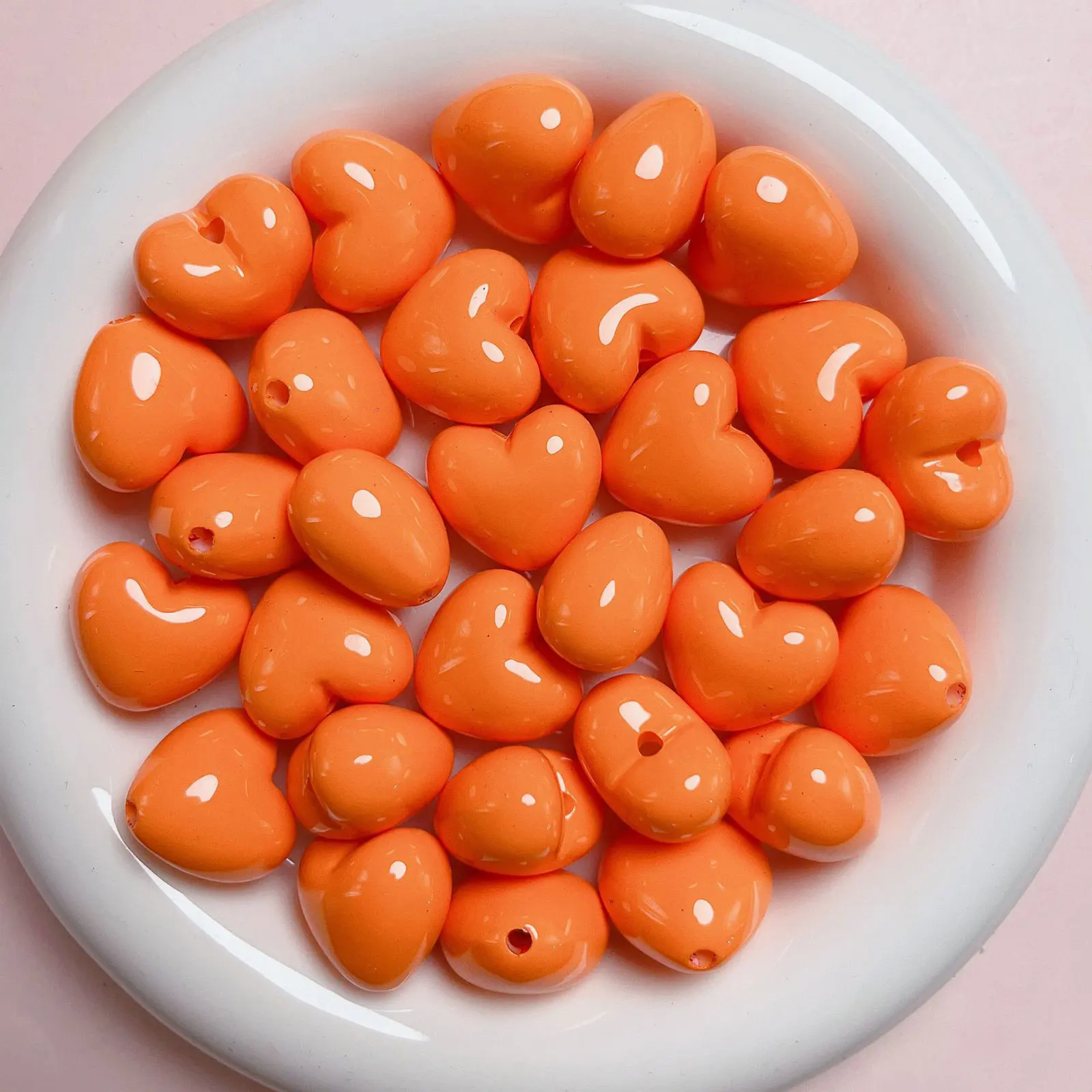 Colorful Love Heart Beads for DIY Jewelry and Accessories