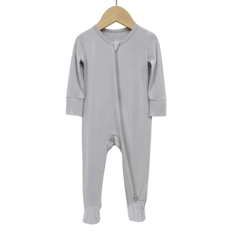 Baby Rompers Bamboo Fiber Baby Boy Girl Long Sleeve Footed Newborn Clothes Infant Bebe Jumpsuit Zipper baby clothes baby sleepsuit
