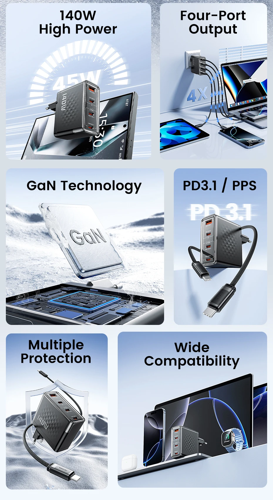 layout för multiportladdare USB-C och USB-A