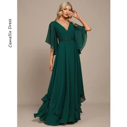 New V-Neck Mother Of The Bride Dress With Beading Appliques Lace Sequin A-line Formal Dresses Vestidos Mae Da Noiva Casamentos