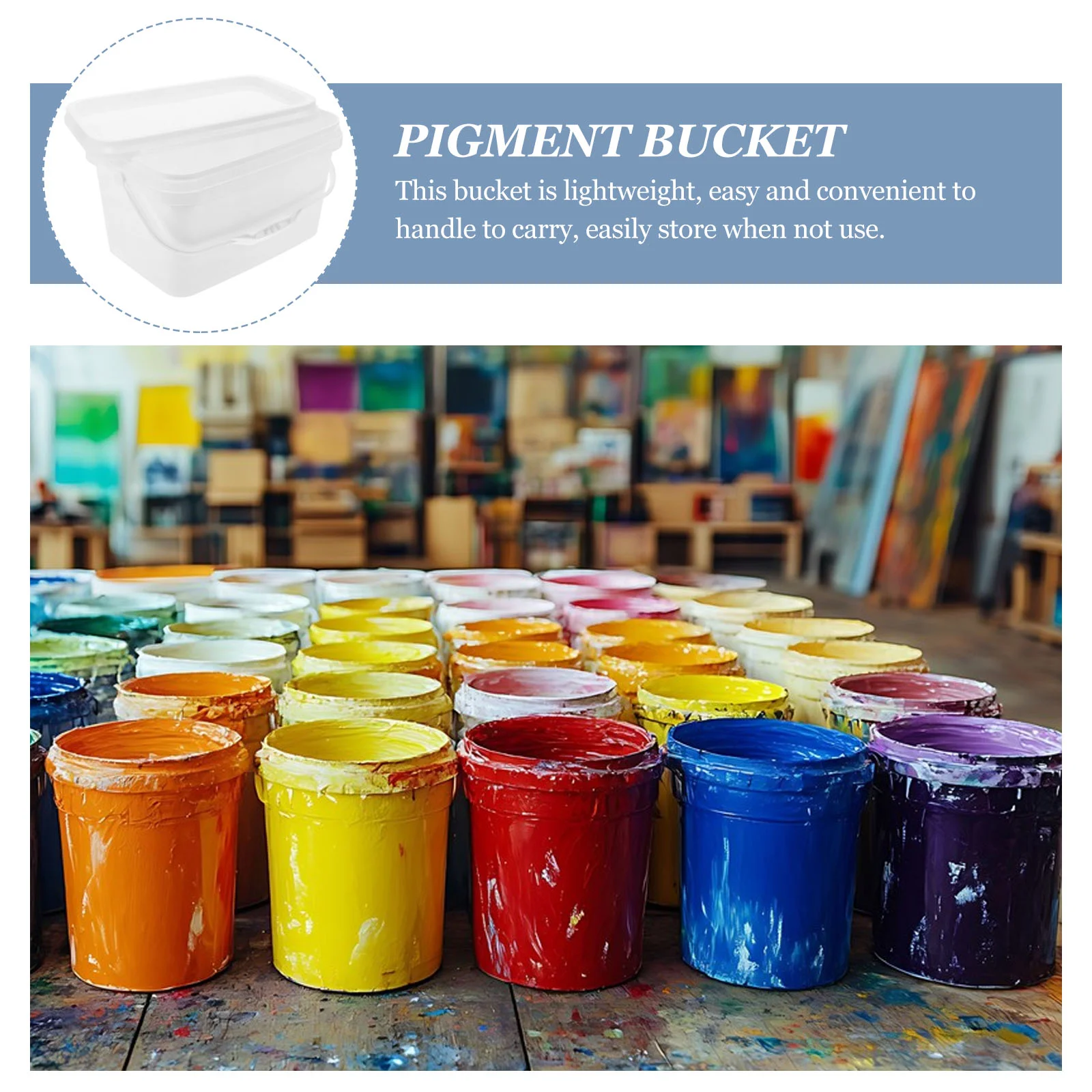 White Bucket Paint Food Containers with Lids Pour Pp Store Buckets For Painting