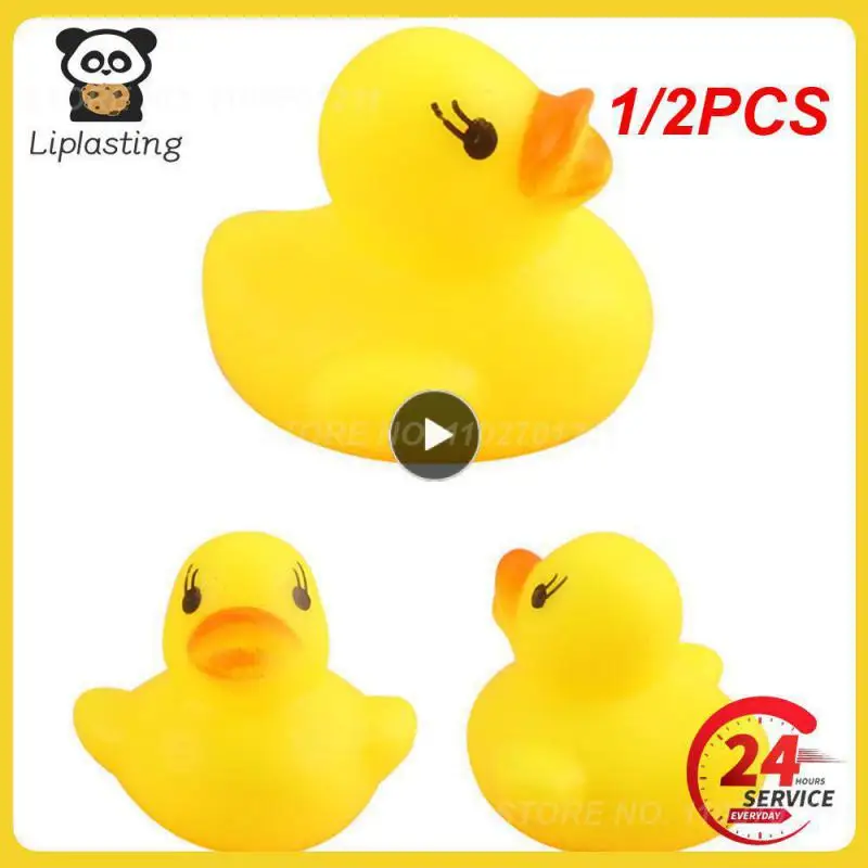 

1/2PCS lot Cute Baby Kids Squeaky Rubber Ducks Bath Bathe Room Water Fun Game Playing Newborn Boys Toys for Children
