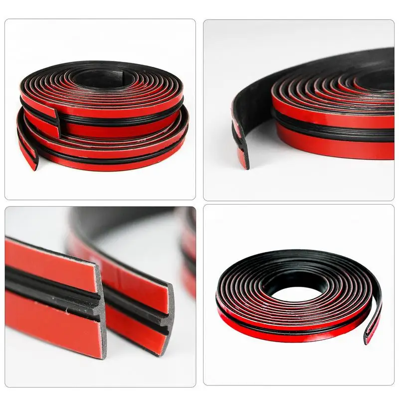 

T Shape Sealer Weather Strip Rubber Sealing Strip For Windshield Car Door Rubber Seal Strips Auto Double Layer Sealing Stickers