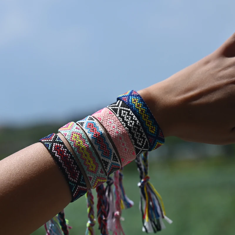 Bohemia Friendship Tassel Bracelet for Women Fashion Cotton Rope Weaveing  Summer Beach Boho Girl Bracelets