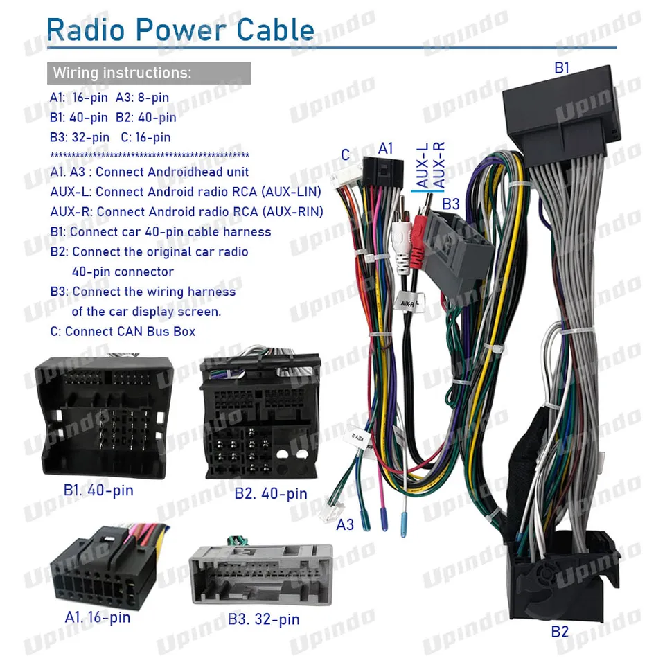 Autoradio Stereo Kabelbaum Kabel Adapter Android 16pin für Mitsubishi