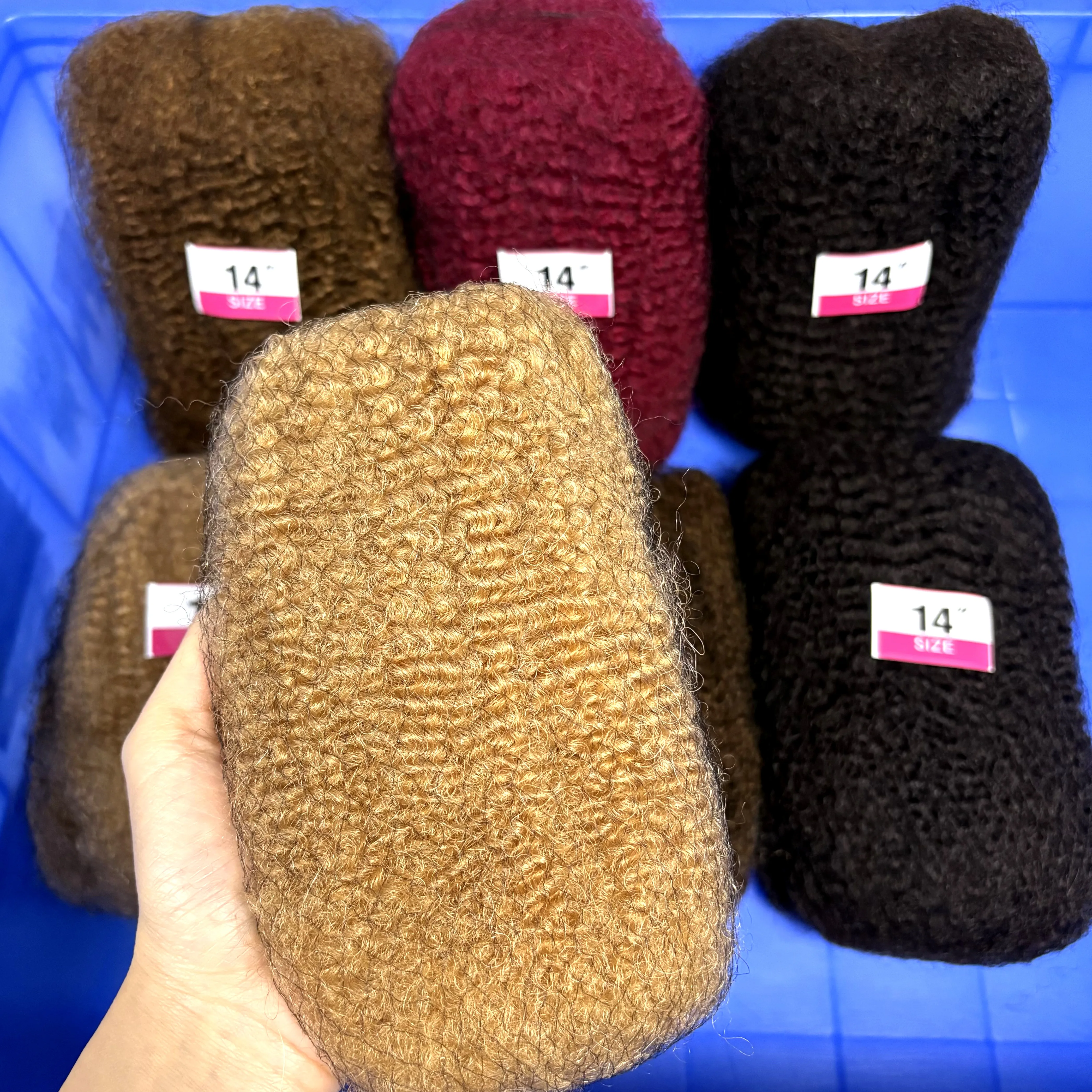 4# Colored 30/50g Afro Kinkys Bulk Human Hair for Dreadlock Extensions /Repair Locs/Twist Braiding Afro Kinky Human Hair for Loc 5