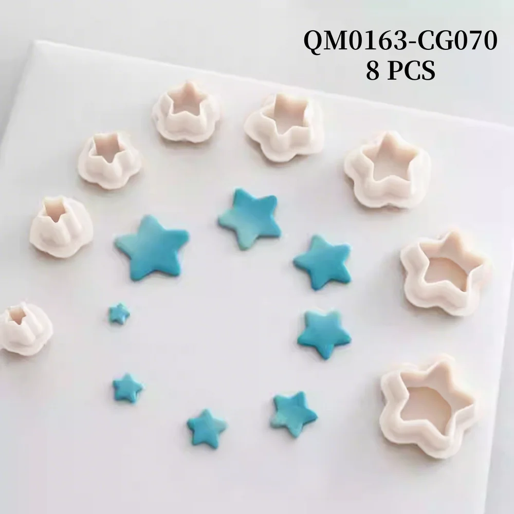 8 Größen Keramik-Schneidform, Ton, Polymer, Keramik, Skulpturenschneider, sternförmig, DIY, geometrisches Schmuckherstellungswerkzeug – Detail 1