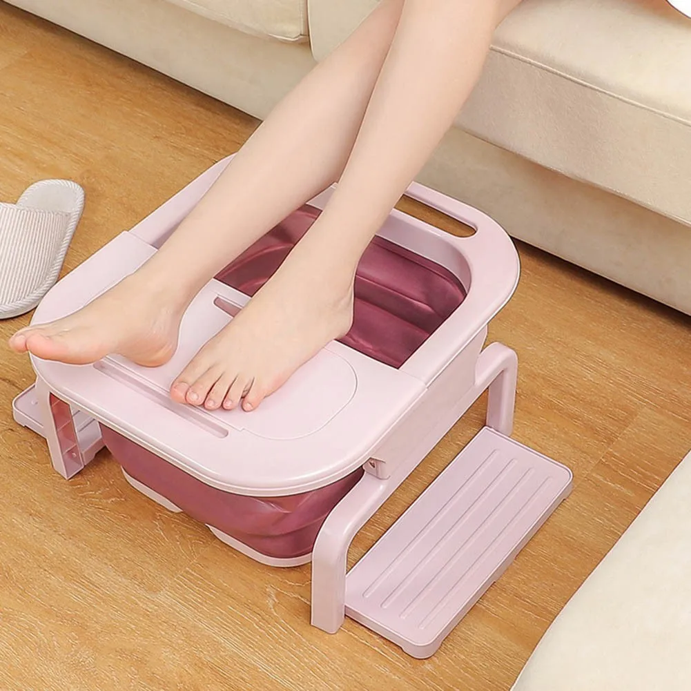 Foldable Foot Soaking Bucket Plastic Portable Foot Tub Bathtubs Foaming Massage Bucket Household Sauna Bathtub Pedicure Bath