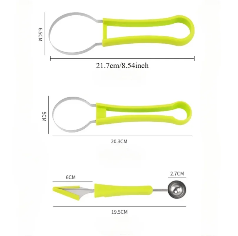 3 in 1 Watermelon Slicer Cutting Knife Spade Fruit Carving Knife AvocadoKnifeMultifunctionalFruiDredgeSeparator Kitchen Gadgets