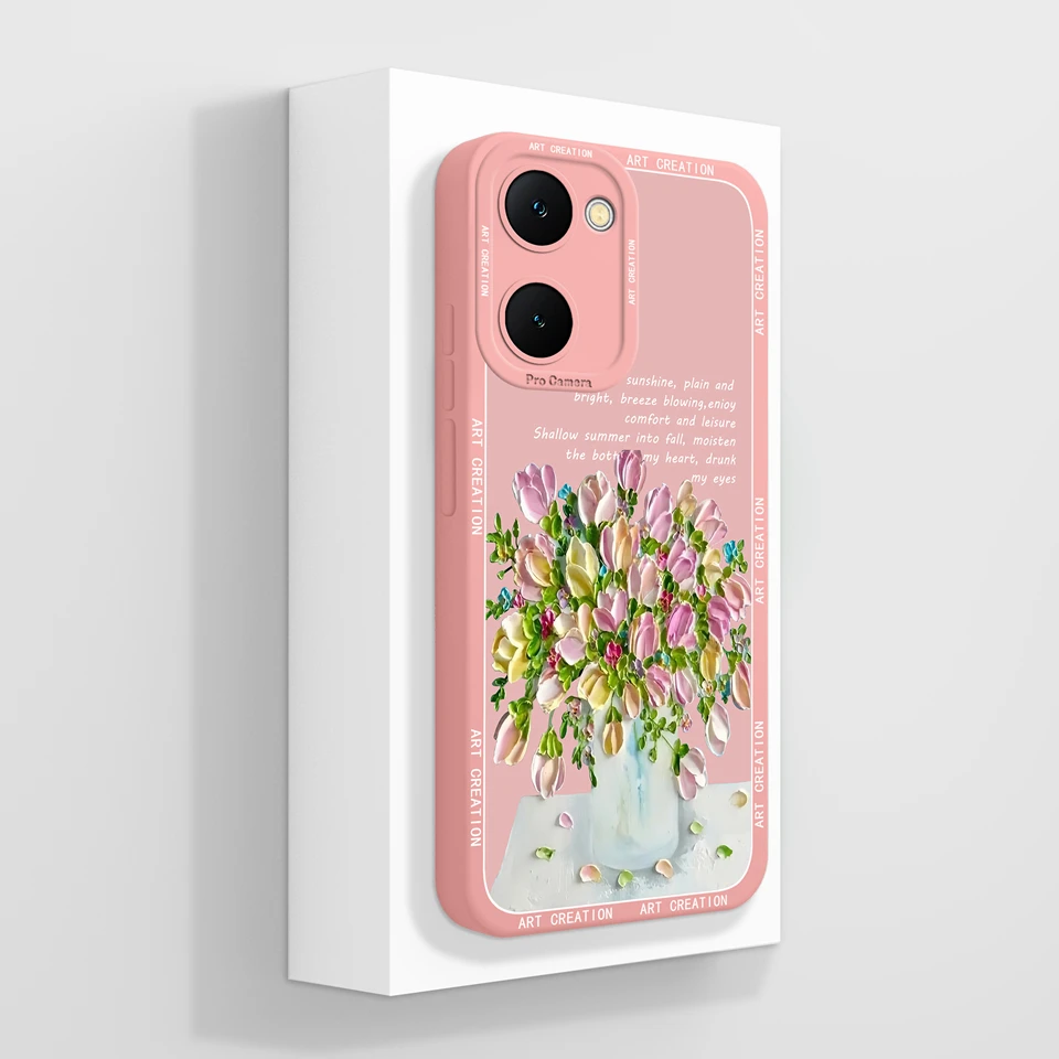 Colorful Flower Bear Girl Durable Drop-Resistant Soft Bumper Case