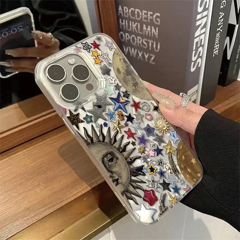 Silver Plated Clear Cover Planet Fruit Phone Case