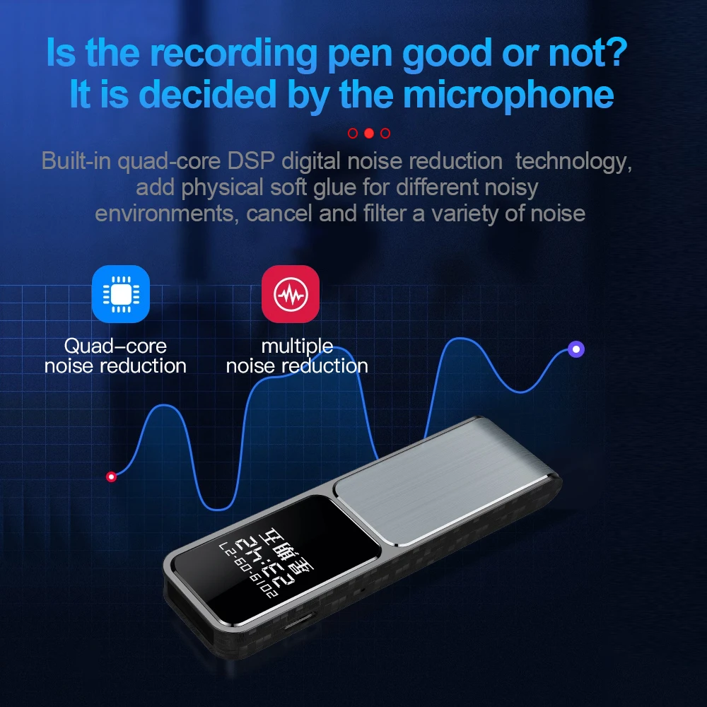Mini Audio and Video Voice Recorder Synchronous Conference Recording Pen Ai Smart HD Noise Reduction U Disk Recording Pen