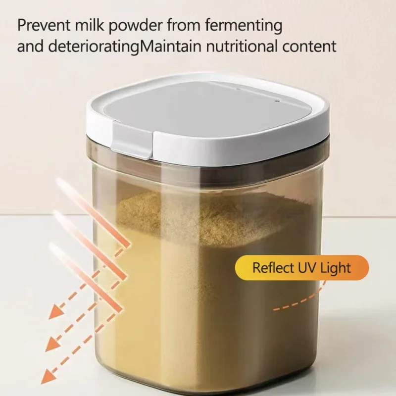 Baby milk powder sealed storage tank with magnetic suction spoon three capacities optional portable snack seasoning tank baby food storage containers baby milk powder dispenser portable food storage box