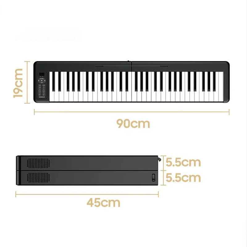 Folding Piano Professional Electronic Organ Bluetooth MIDI Controller 61 Keys Portable Piano Adult Musical Keyboard Beginners