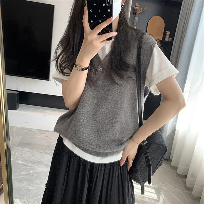Women Autumn Sleeveless Knitwear Sweater Vest