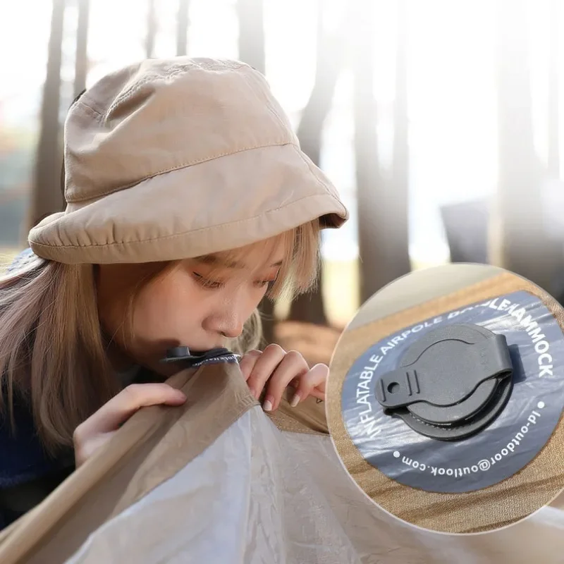 팽창식 더블 해먹 야외 스윙, 나일론 원단 해먹, 측면 오버 방지 캠핑, 성인 및 어린이 야외 가구