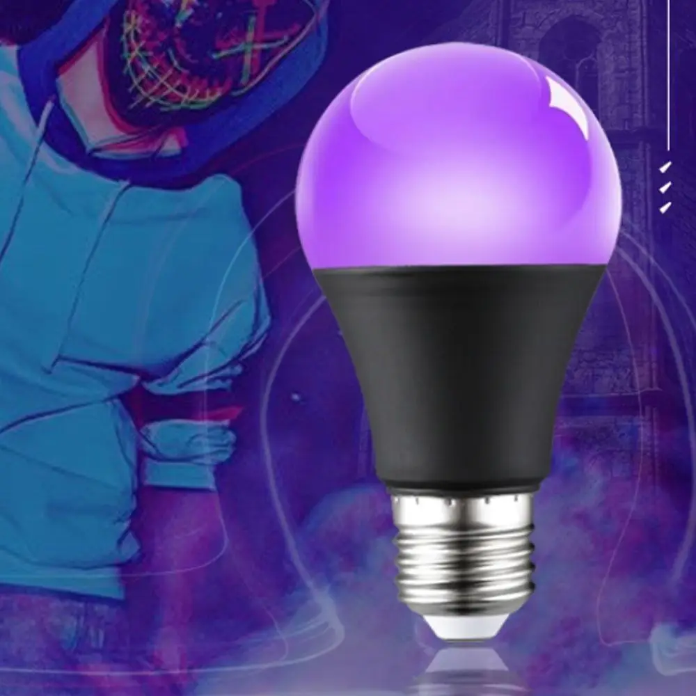 

Aluminium UV Purple Bulb Home Decor 360 Glow 10W 85-265V Purple Black Light Bulb E26/E27 Spiral Restaurant